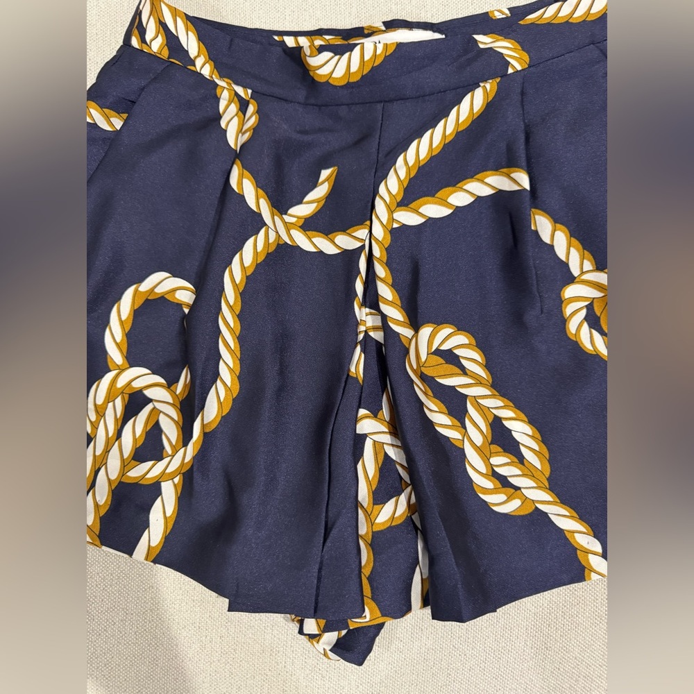 Zara Blue and Gold Rope Pattern Shorts - Picture 5 of 8